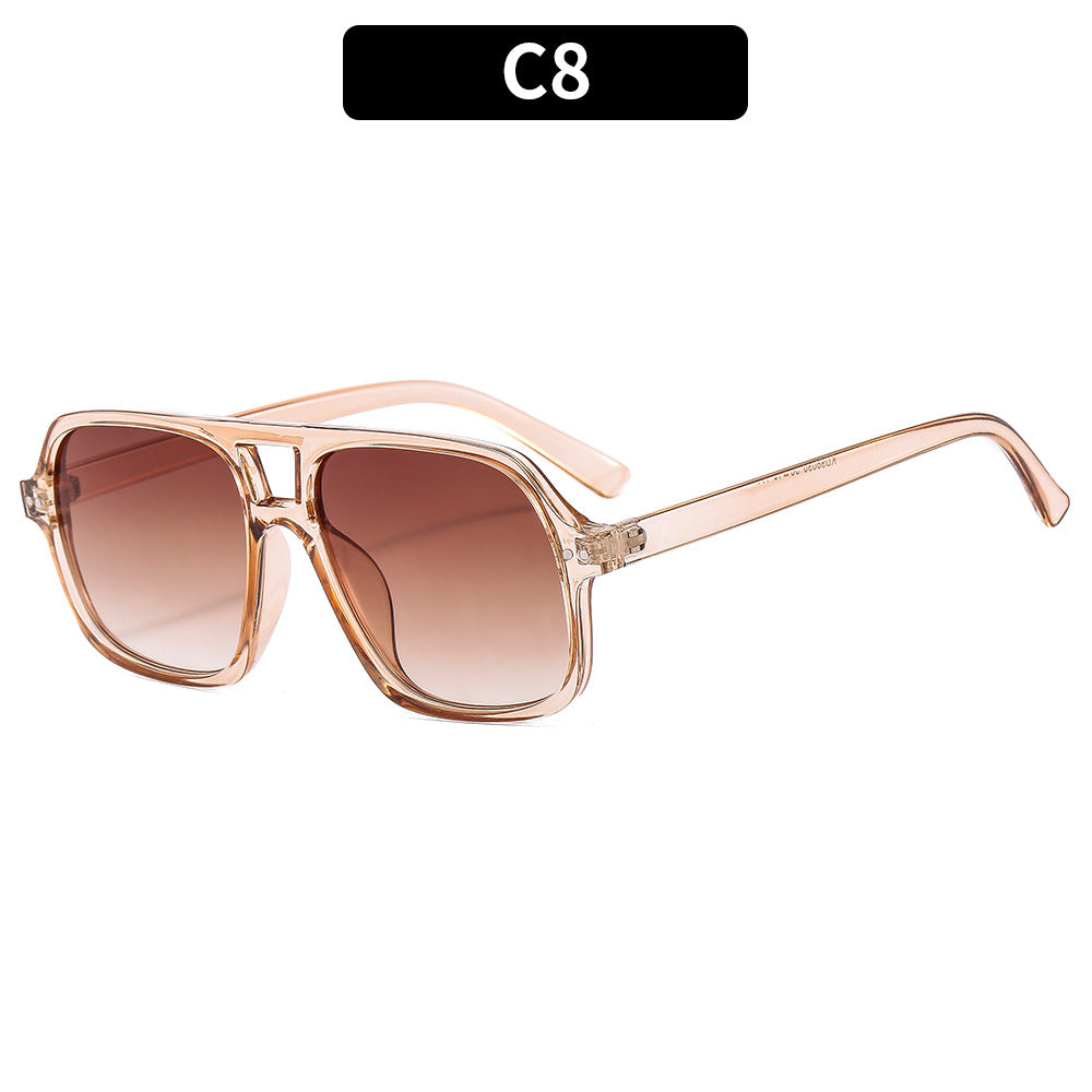 Wholesale PC Double Beam Sunglasses Large Frame UV Protection Sunglasses